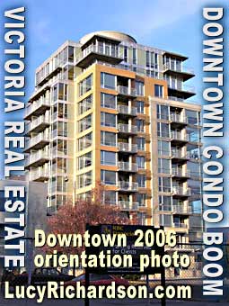 Victoria downtown 700 block cormorant st. condo completed  2006 - CLICK TO SEE Songhees Shutters Condo Site with harbor views in spring 2006