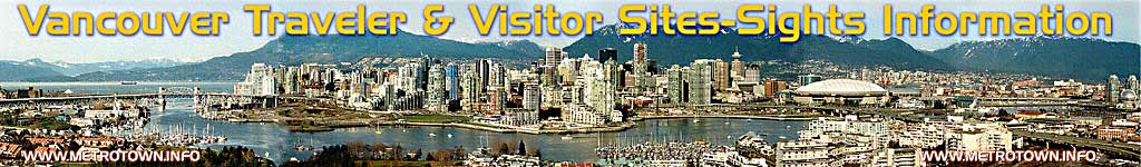 Vancouver BC city panoramic view of Granville Island, Burrard Bridge to the west to Cambie Bridge to west showing former Expo grounds with North Vancouver mountains in background