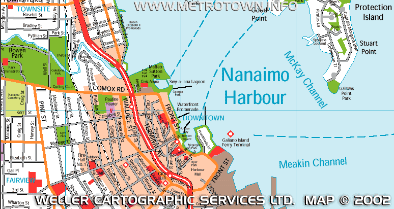 Map of City of Naimo harbor area by Weller Cartographic Services Ltd.