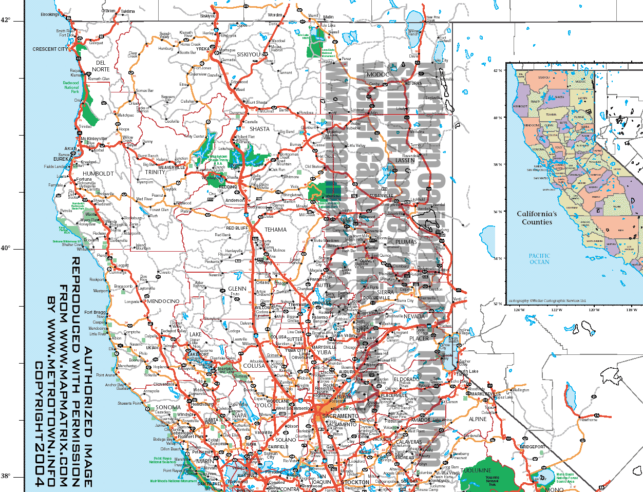 california road map with county lines California Usa Road Highway Maps City Town Information california road map with county lines