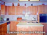 Kitchen with stove inset in center island workspace