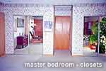master bedroom showing 2 built in closets