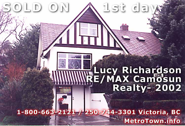 Basil Avenue house in Victoria, SOLD IN ONE (1) DAY of listing by realtor, in 2002