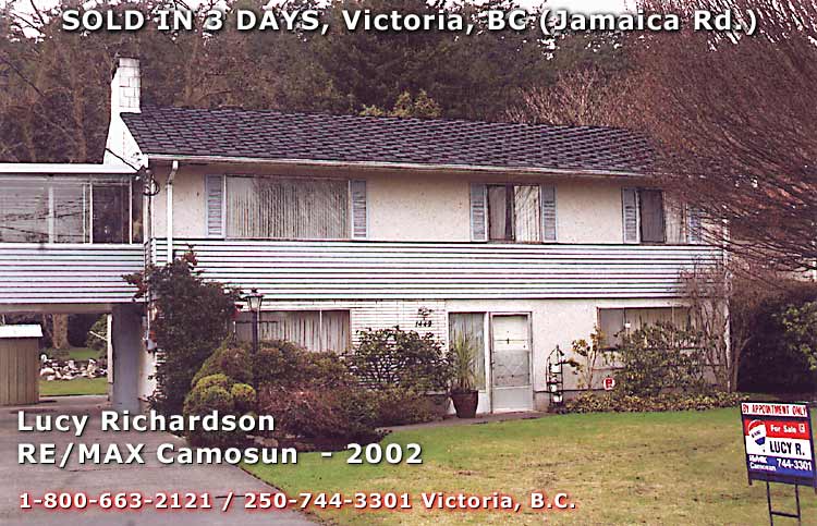 2 storey house, quiet established residential neighborhood of Victoria, BC with fish pond in back yard - sold in 3 days in 2002 by Lucy Richardson, fluent in English, Chinese Mandarin, Chinese Cantonese and Chiu Chow 