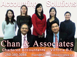 Accountants solutions for businesses ande individuals -  Chan and Associates  - one block from Victoria  downtown City Hall