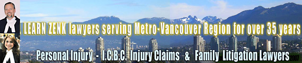 photo Learn Zenk personal injury lawyers showing north Burnaby condos with North Vancouver Mountains in the background
