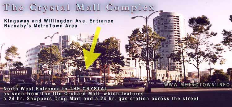 North-West entrance and view of THE CRYSTAL mall and residential condos complex - photo taken from Old Orchard Mall across the street