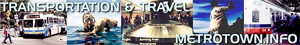 Transportation and travel resources to-from-withincities and towns : public transit buses, trains, airports, waterways ...
