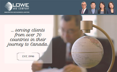 Immigration   Applications for business, family and individuals -  lawyers Jeffrey Lowe, B.Comm. LLB;  Stan Leo JD, and regulated certified immigration consultants Vivien Lee, Rita Cheng  - click to CanadaVisaLaw.com 