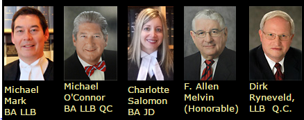 Personal Injury lawyers . consultant ICBC cases in Victoria, include Michael Mark, Michael  O'Connor QC, Charlotte Salomon, consultant Allen Melvin, Dirk Ryneveld QC Click to the firm website for more info