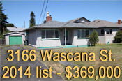 photo of front of 3166  Wascanna St., in Tillicum area of Victoria  , listed at $369.00 in 2014